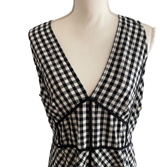 TOME Collective Gingham Ruffle Hem Dress Size 14 - Picture 4 of 9